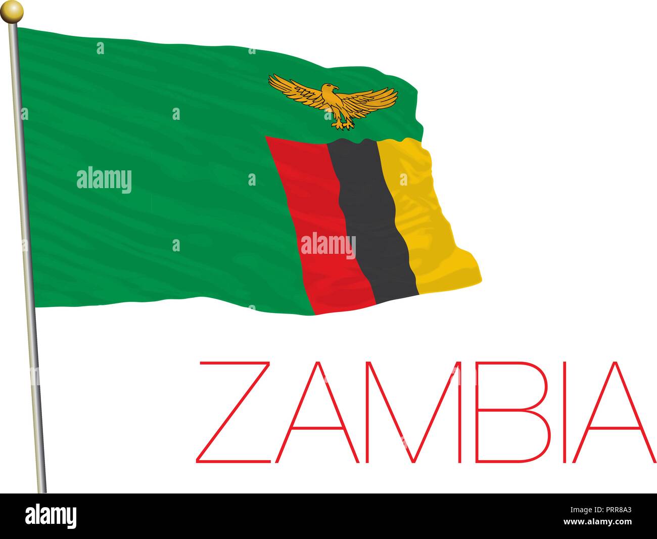Zambia bandiera ufficiale, illustrazione vettoriale Illustrazione Vettoriale