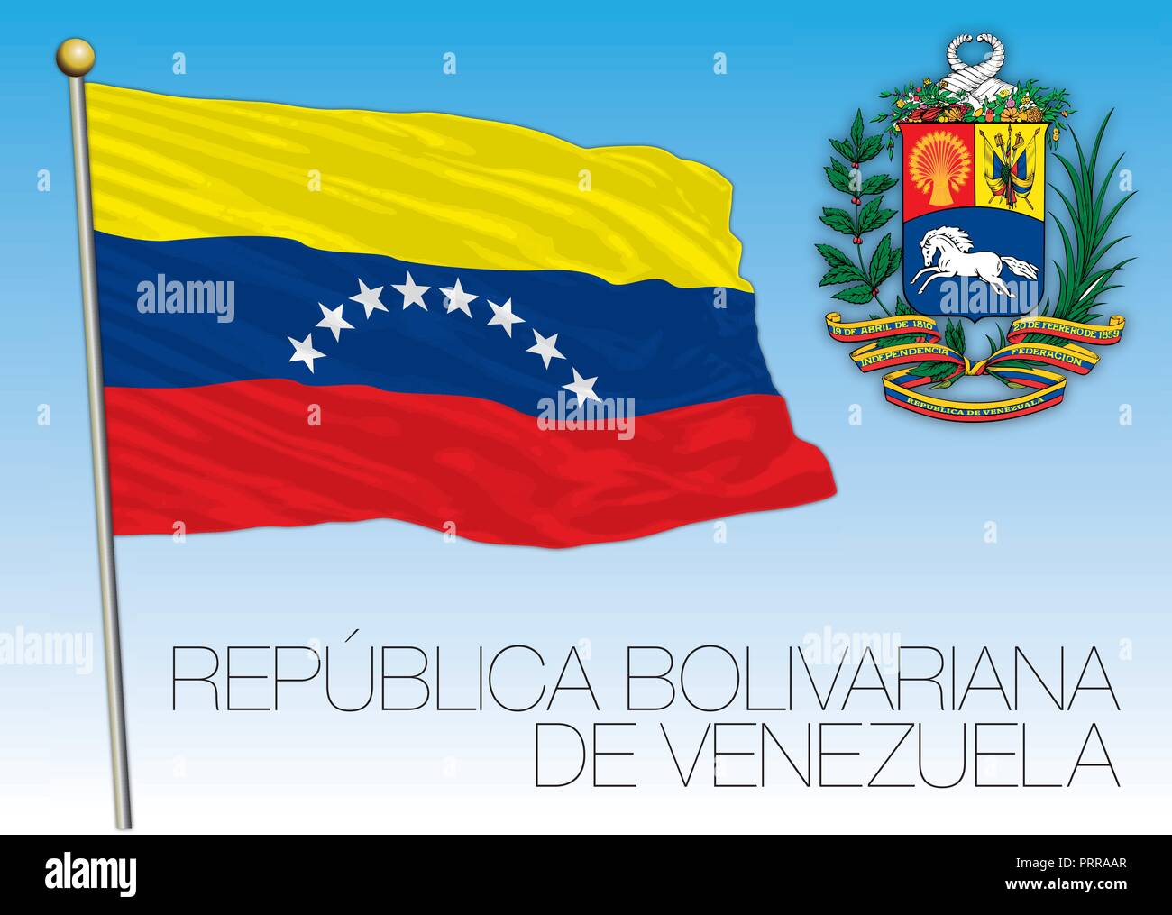 Venezuela bandiera ufficiale, illustrazione vettoriale Illustrazione Vettoriale