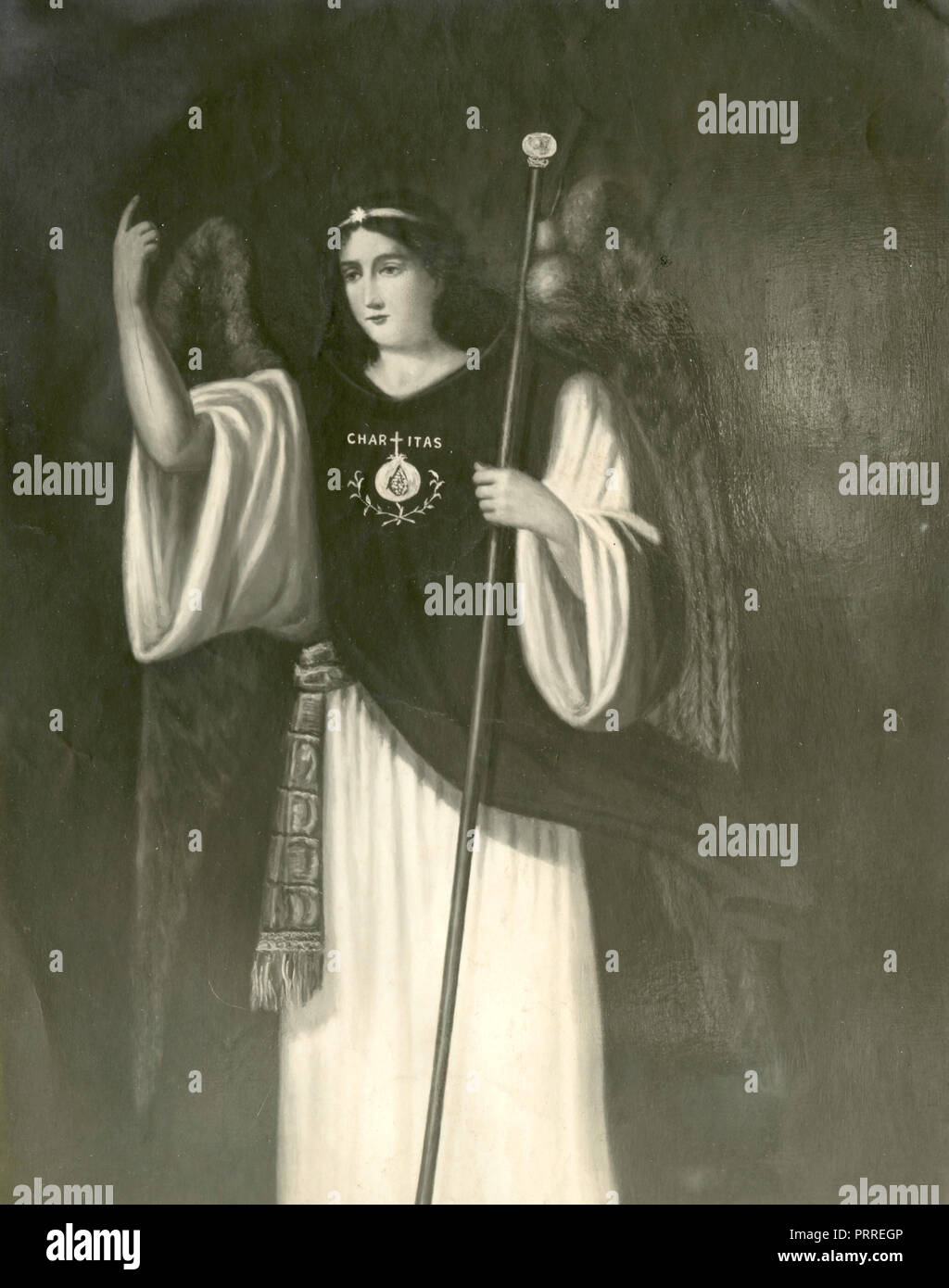 San Raffaele Arcangelo, pittura 1930s Foto Stock