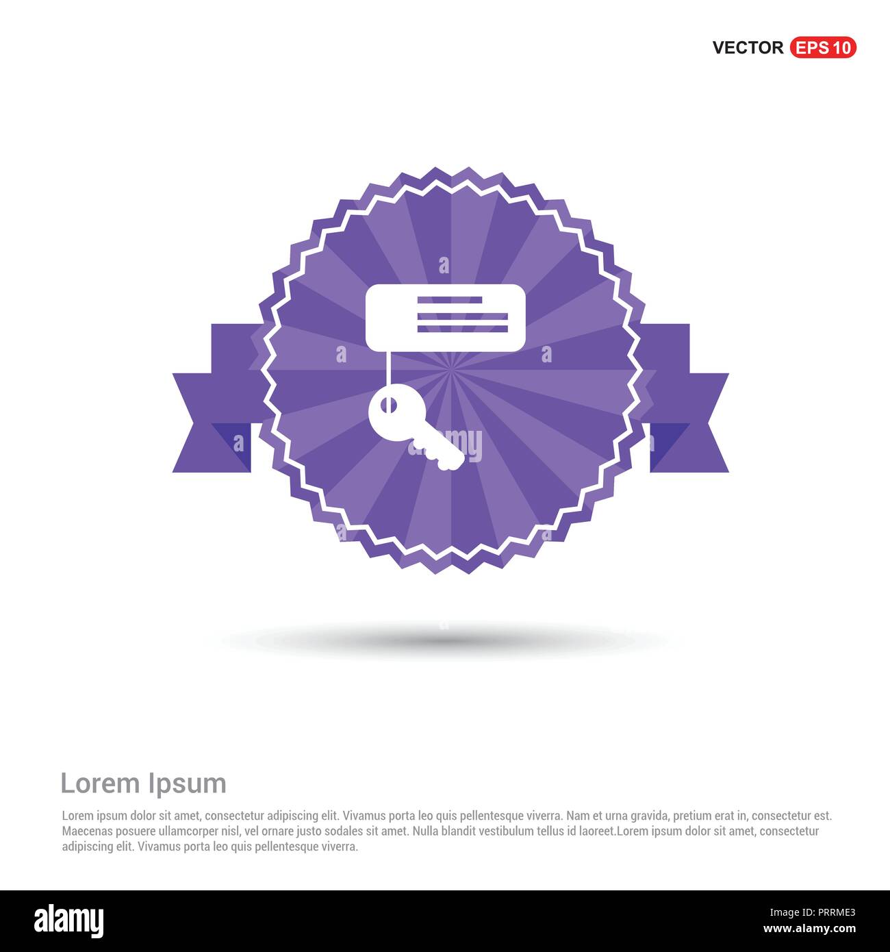 Il tasto icona della catena - Viola banner a nastro Illustrazione Vettoriale