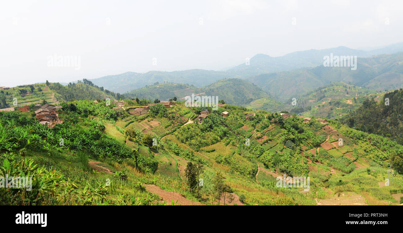 Paesaggi rurali nel Ruanda occidentale. Foto Stock