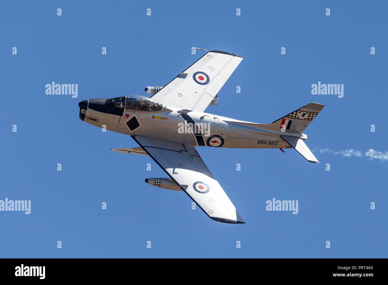 Ex Royal Australian Air Force (RAAF) Commonwealth Aircraft Corporation CA-27 Sabre aerei jet. Foto Stock