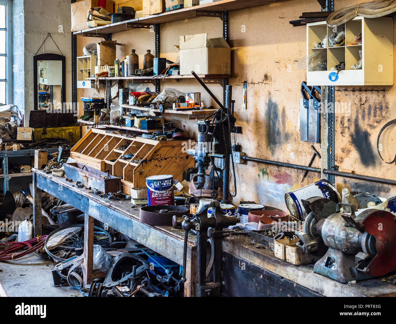 Trefriw Woollen Mills Workshop in N.Galles, uno degli ultimi Woollen Mills nella produzione in Galles. Nota per tradizionali a doppio intreccio di coperte. Foto Stock