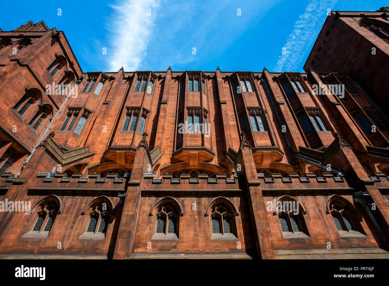 Manchester, Regno Unito - 18 Maggio 2018: John Rylands Library costruito nel 1988 da Enriqueta Rylands, sua moglie dopo Giovanni della morte, è aperto al pubblico nel 1900. Il Foto Stock