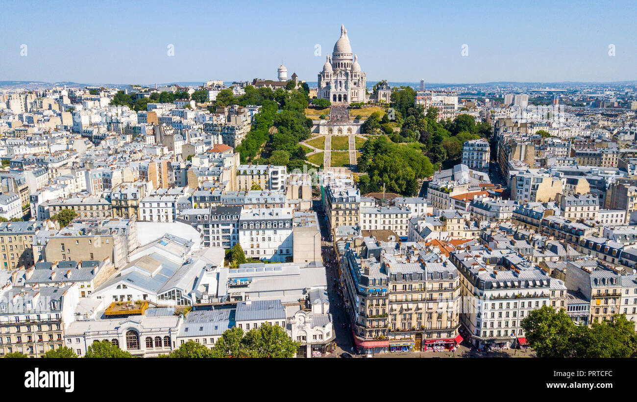 Il Sacre Coeur, Montmartre, Parigi, Francia Foto Stock