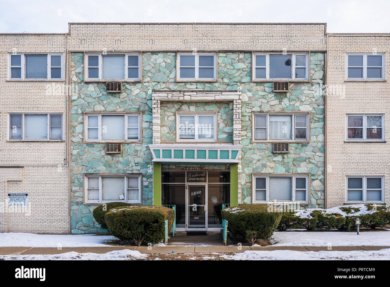 Anni sessanta edificio residenziale in Skokie Foto Stock