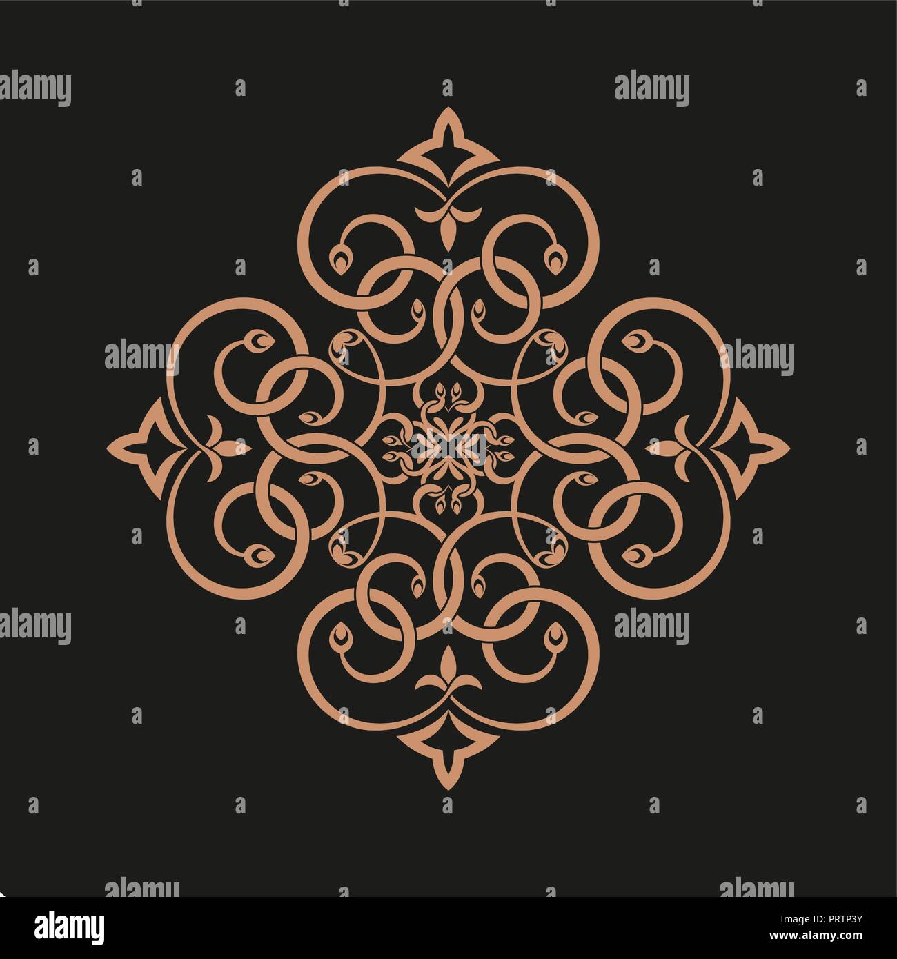 Schema circolare. Decorazione tonda con interseca le linee di curvatura. In stile retrò. Vettore modello logo, etichette e contrassegni Illustrazione Vettoriale