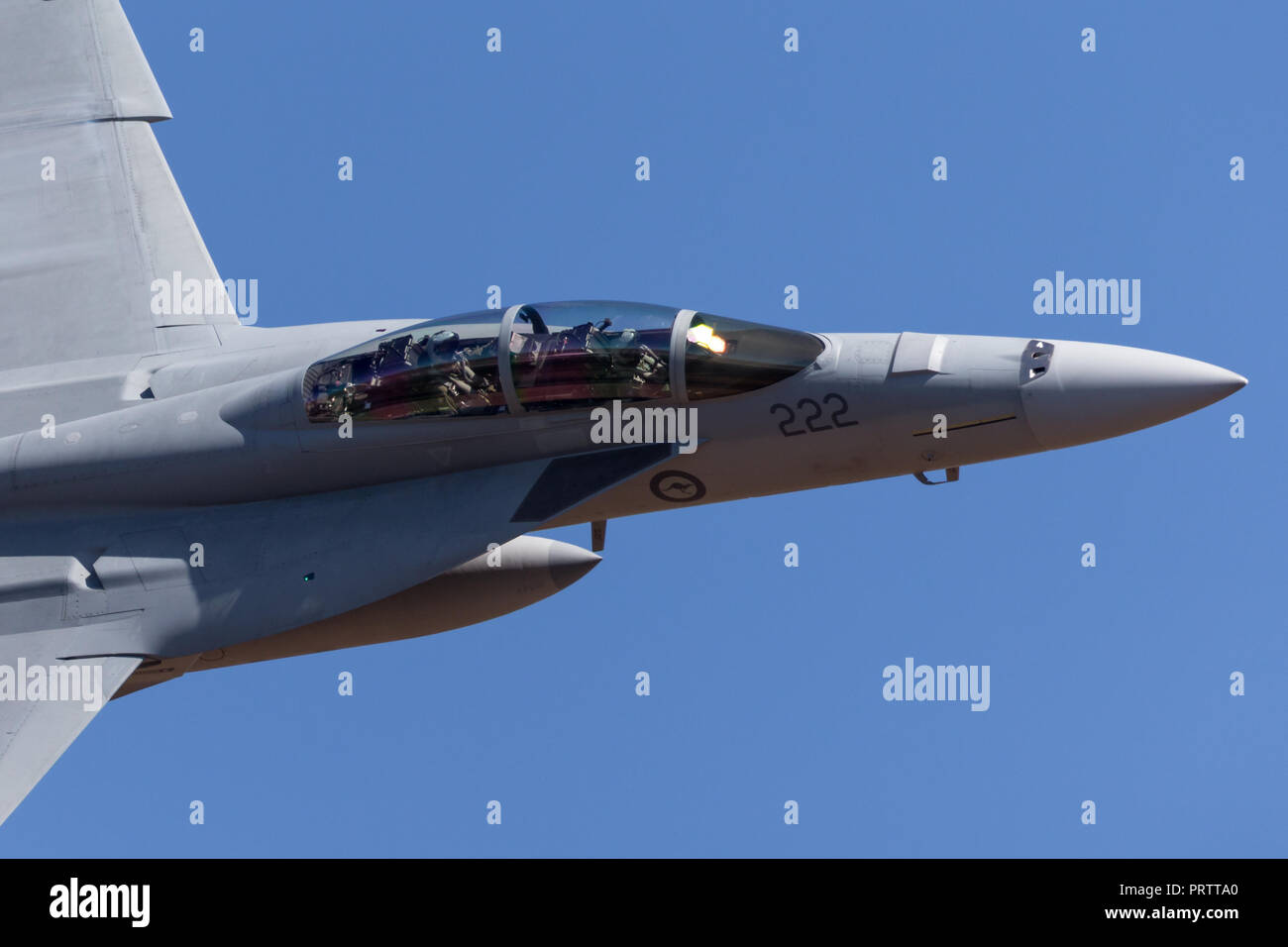 Royal Australian Air Force (RAAF) Boeing F/A-18F Super Hornet multirole fighter aircraft un44-222 basato a RAAF Amberley nel Queensland. Foto Stock