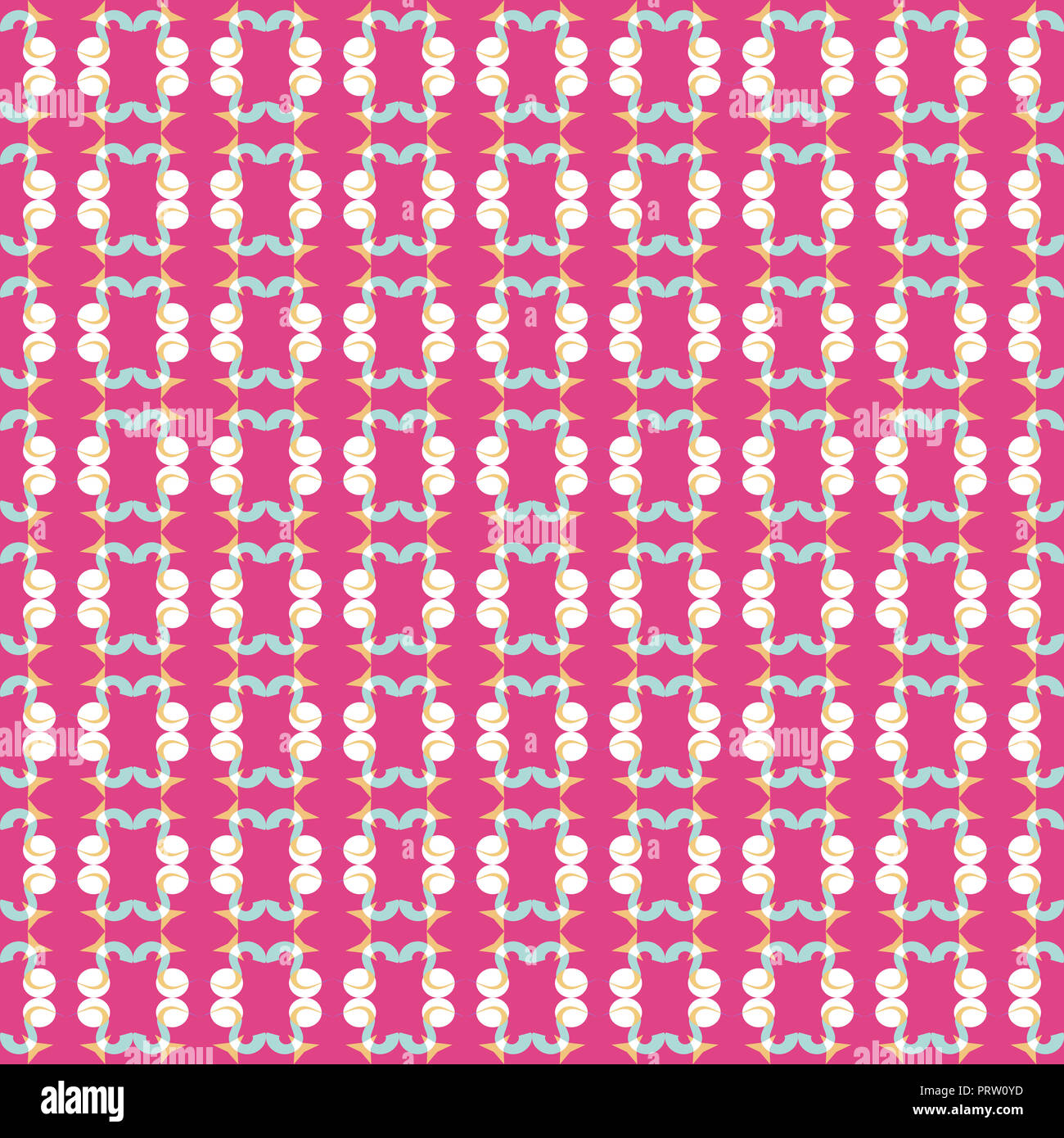 Modello senza giunture delle forme geometriche in bianco e blu e i colori marrone scuro su sfondo rosa. Utilizzare come sfondo, carta regalo, piastrella stampa, etc. Foto Stock