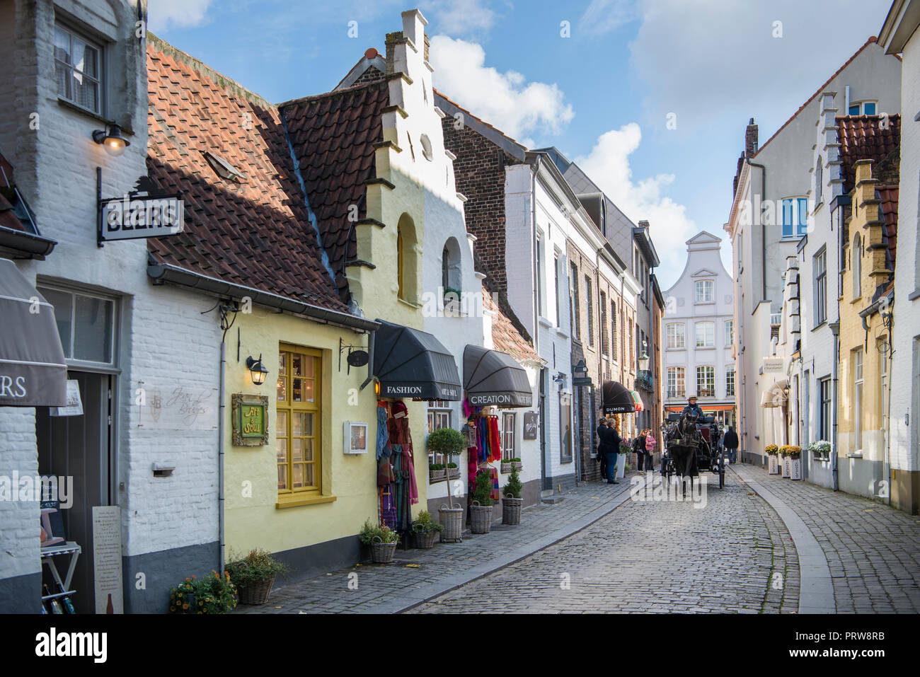 Strade di Brugge Foto Stock