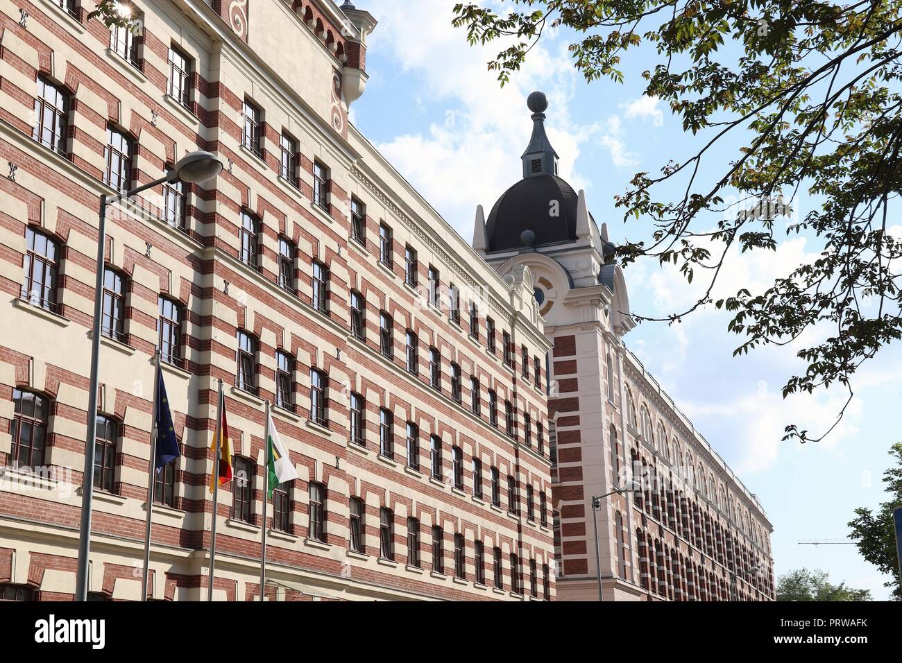 La città di Lipsia in Germania (stato di Sachsen). Plagwitz ex area industriale - la vecchia fabbrica di mattoni architettura. Foto Stock