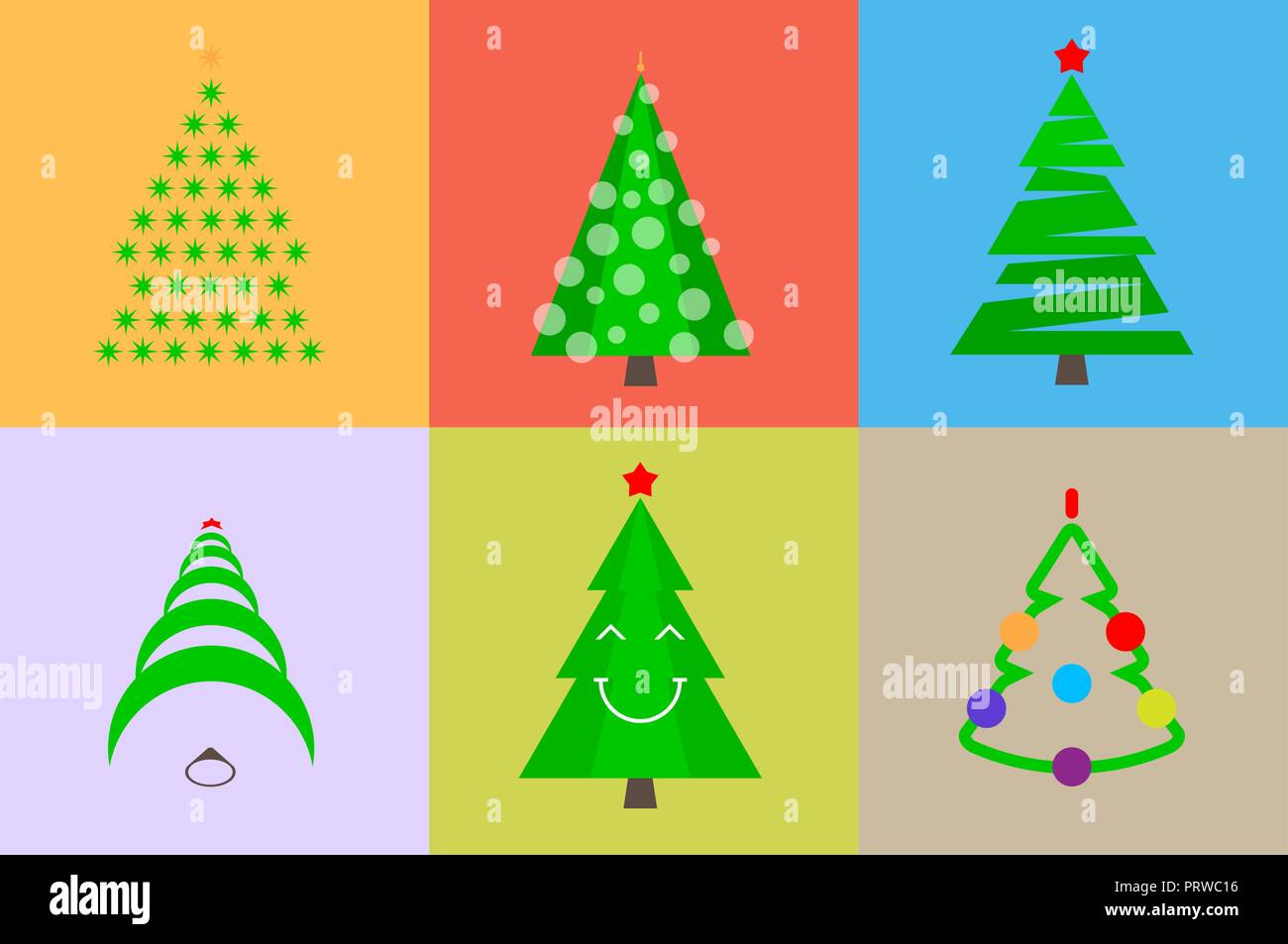 Immagini Di Cartoline Di Natale.Vettore Di Alberi Di Natale Di Diverse Forme Buon Natale E Felice Anno Nuovo Gli Elementi Di Design Risorsa Per La Creazione Di Cartoline Calendari O Poster Presentazioni O Banner Immagine E