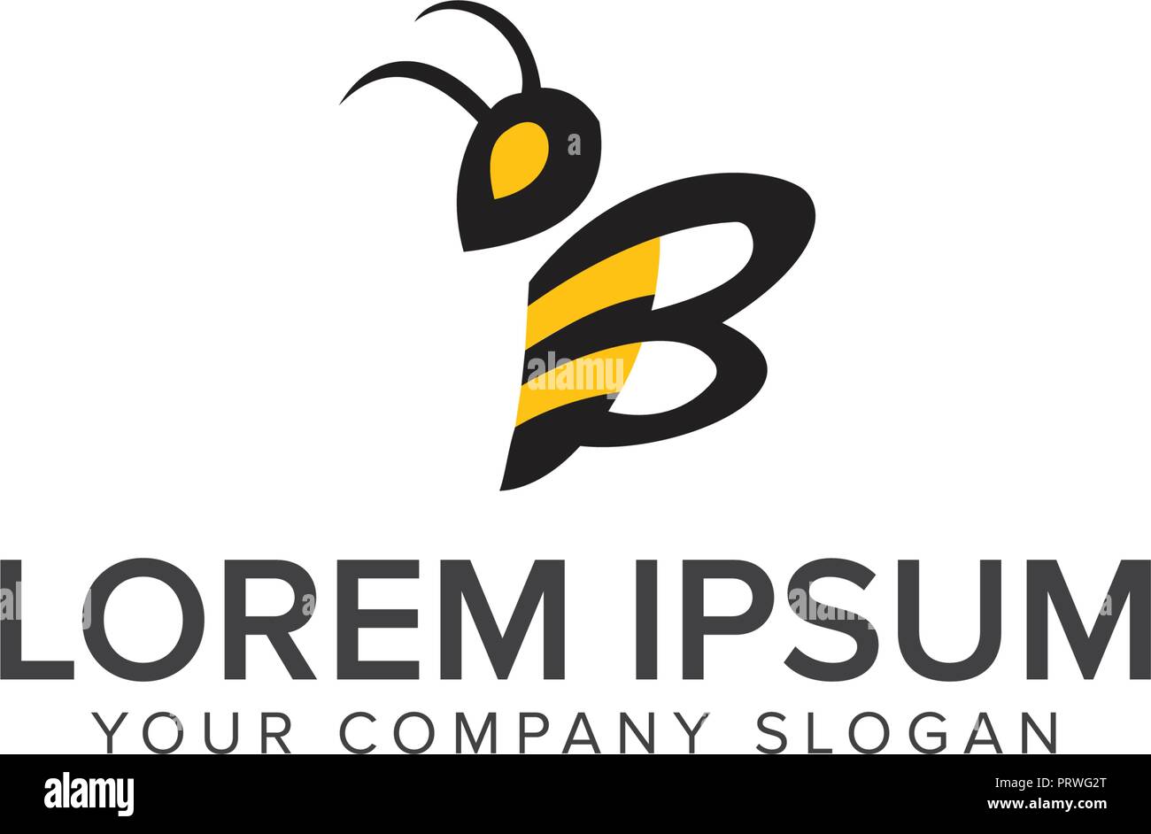 Bee Logo design template vettoriale Illustrazione Vettoriale