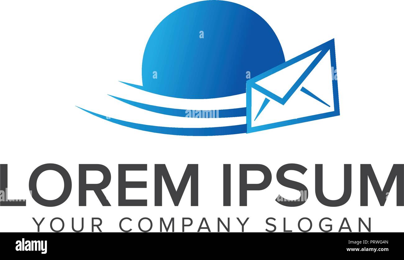 Fast Icona Mail logo design modello di concetto Illustrazione Vettoriale
