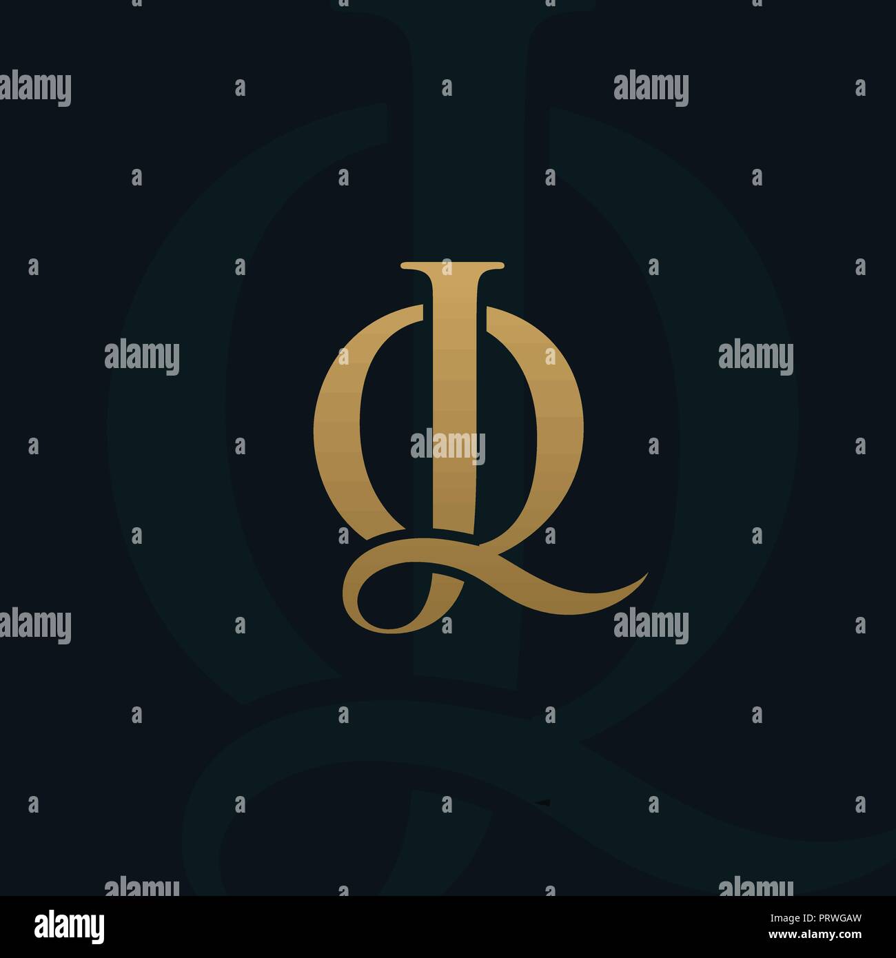 Lettera di lusso jq logo design modello di concetto Illustrazione Vettoriale