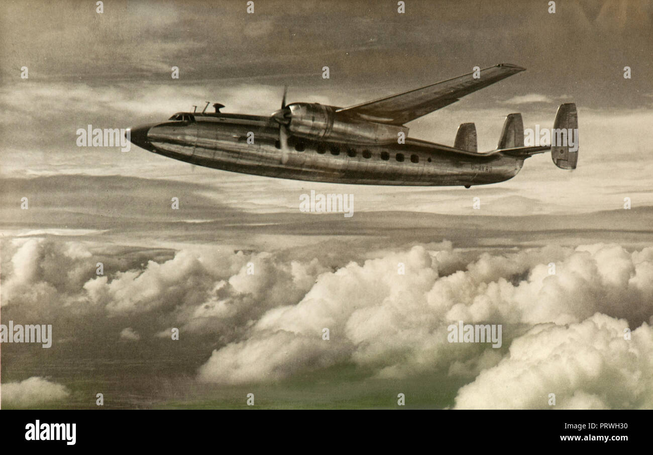 Un De Havilland ambasciatore durante un volo di prova nel 1950. Foto Stock