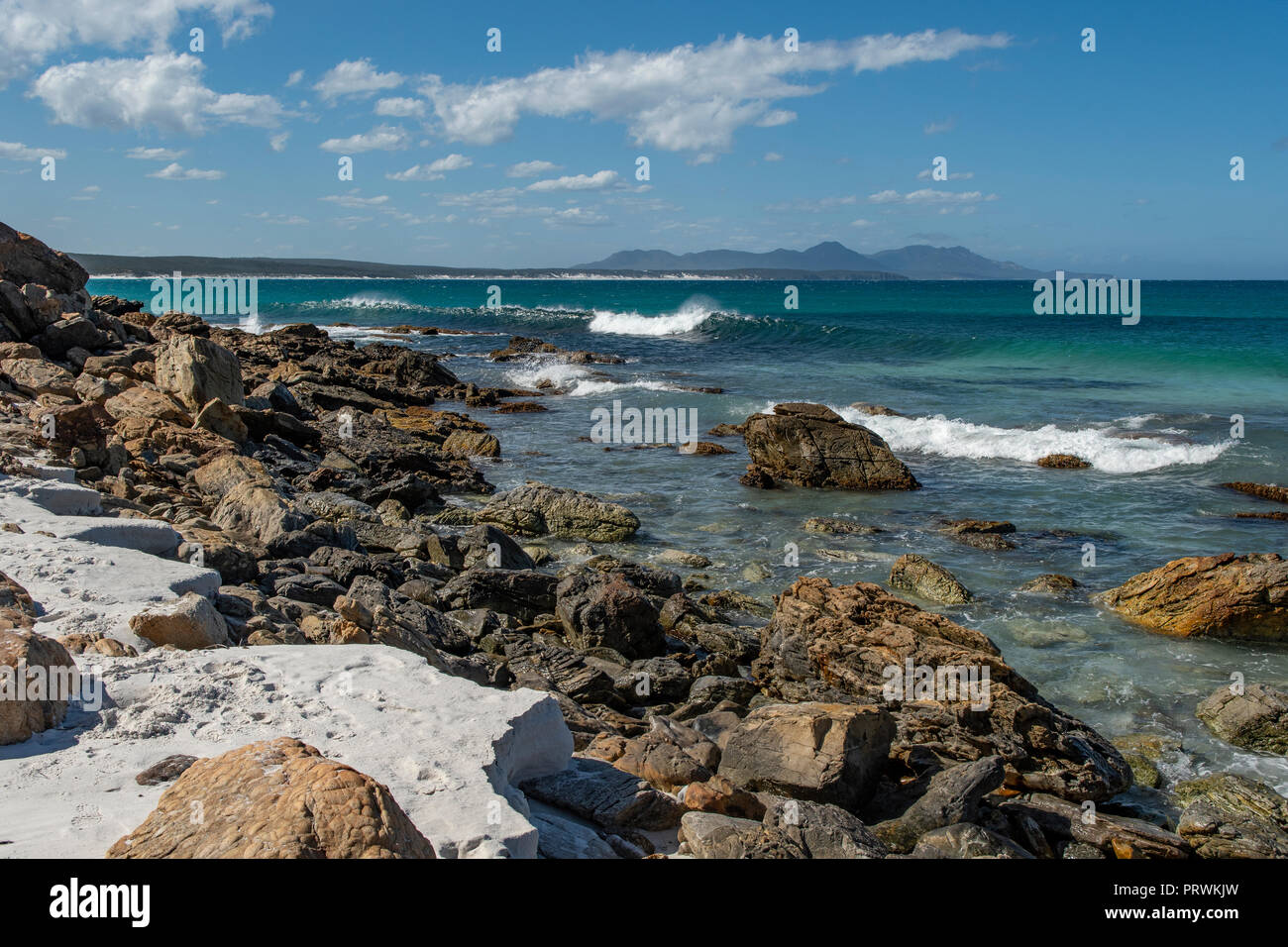 Oriente Mt sterile dal punto di Ann, Fitzgerald River National Park, WA, Australia Foto Stock