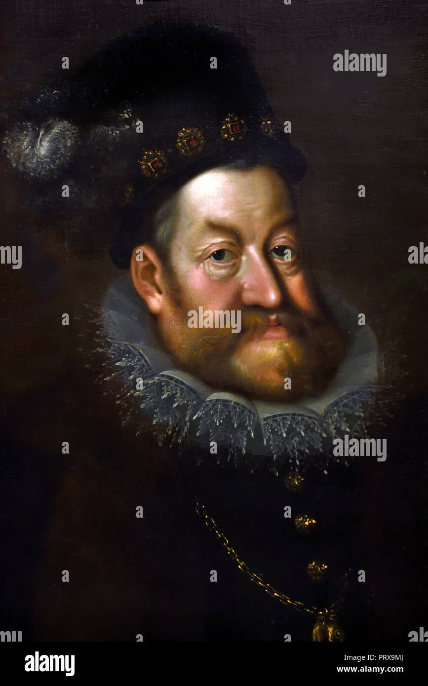 RUDOLF II - Rodolfo II Imperatore del Sacro Romano Impero della Germania (1552-1612) 1594.da Hans von Aachen 1552-1615 tedesco in Germania. ( Anche Re di Ungheria ,Croazia, Re di Boemia , arciduca d'Austria ) Foto Stock