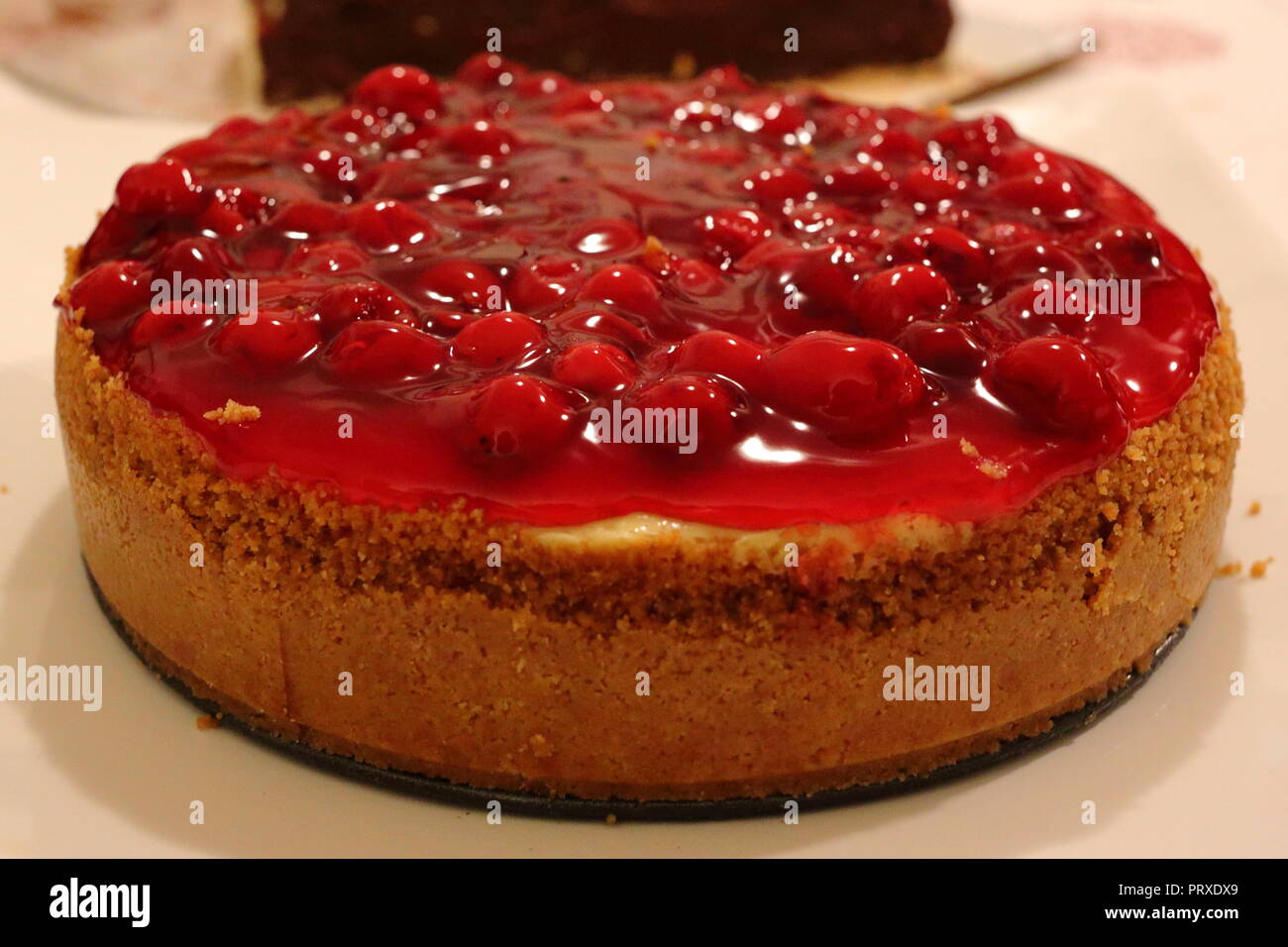 Cherry Cheese Cake Foto Stock