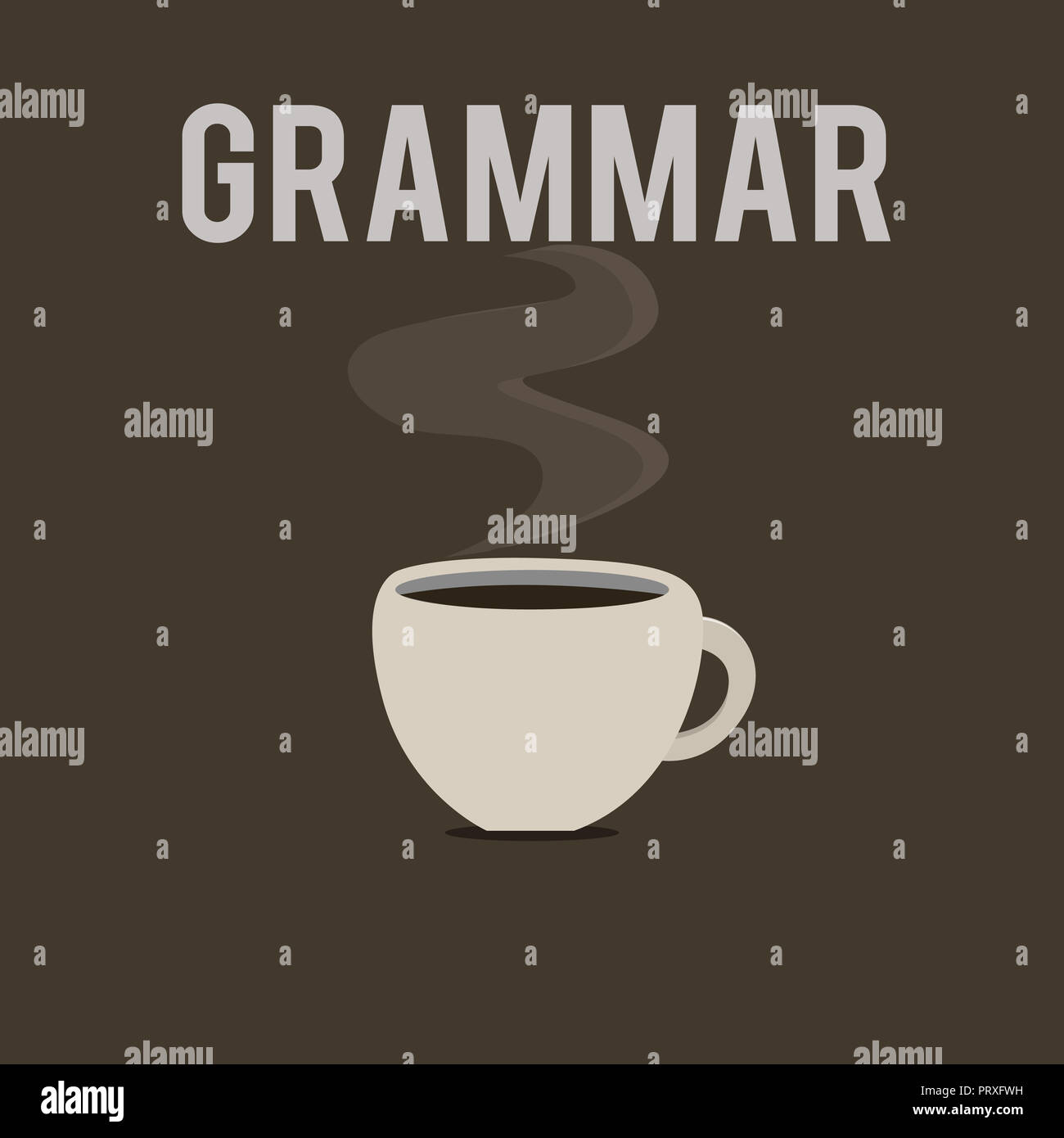 Parola di scrittura di testo di grammatica. Il concetto di business per il sistema e la struttura di una lingua corretta corretta scrittura delle regole. Foto Stock