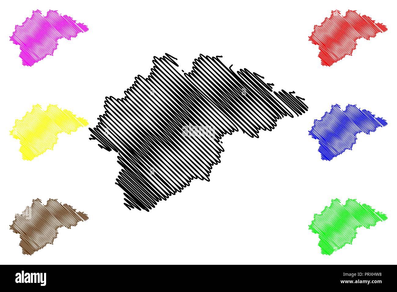 Novgorod Oblast (Russia, soggetti della Federazione Russa, Oblasts della Russia) mappa illustrazione vettoriale, scribble schizzo Novgorod Oblast mappa Illustrazione Vettoriale