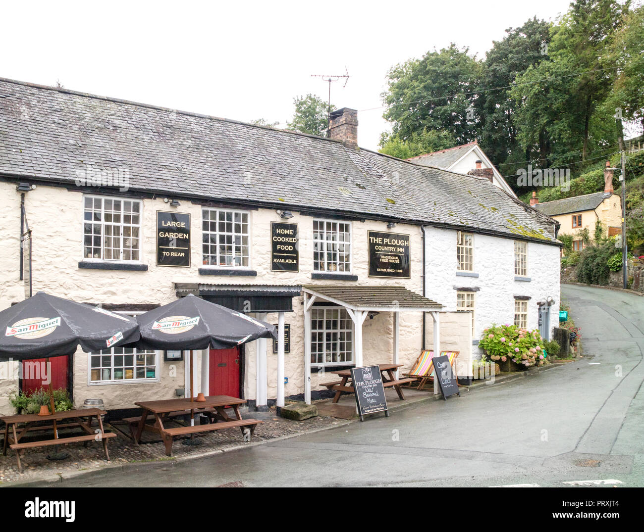 L'Aratro Country Inn di Llanrhaeadr-ym-Mochnant, Powys, Wales, Regno Unito Foto Stock