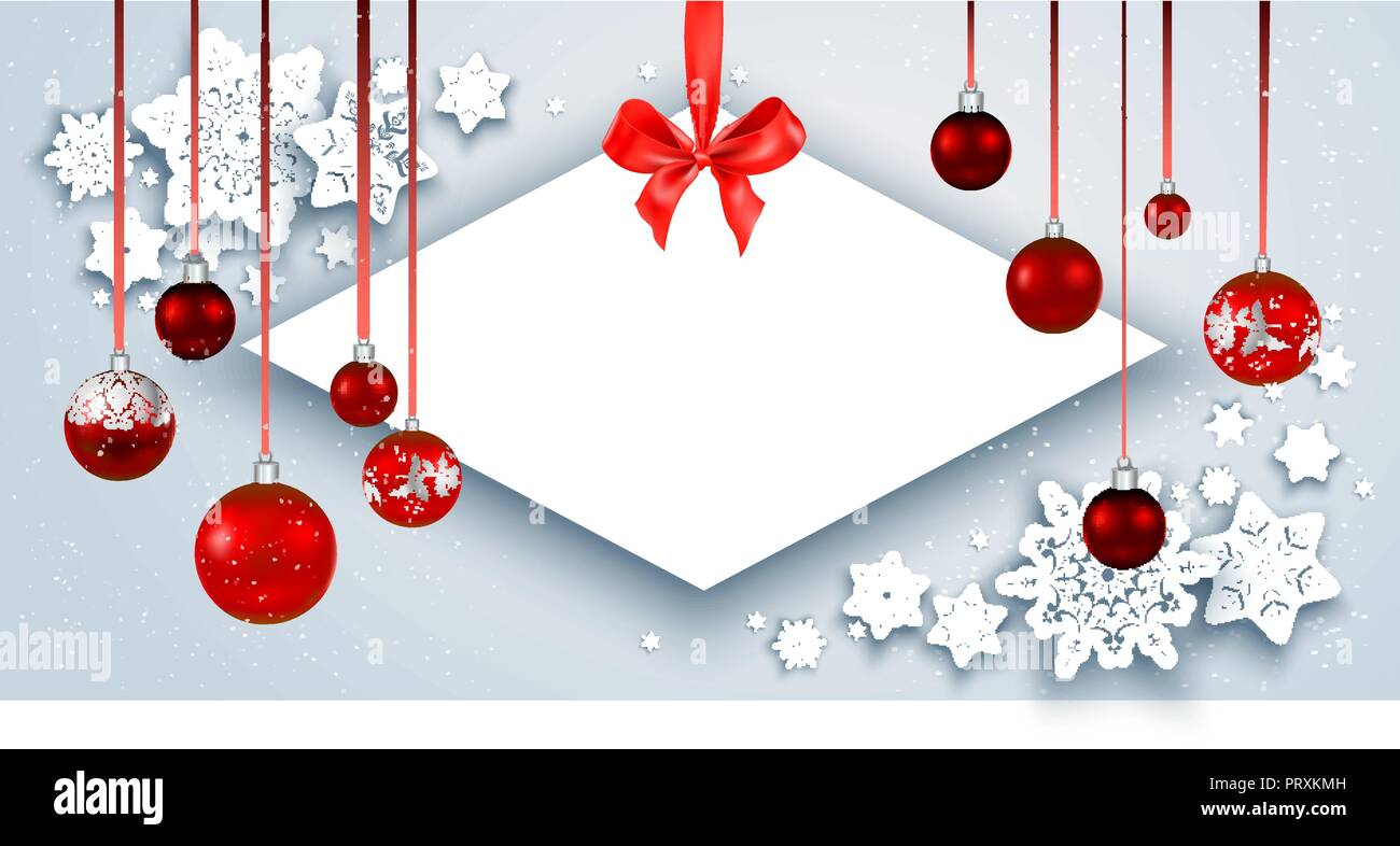 Banner di Natale e neve Illustrazione Vettoriale