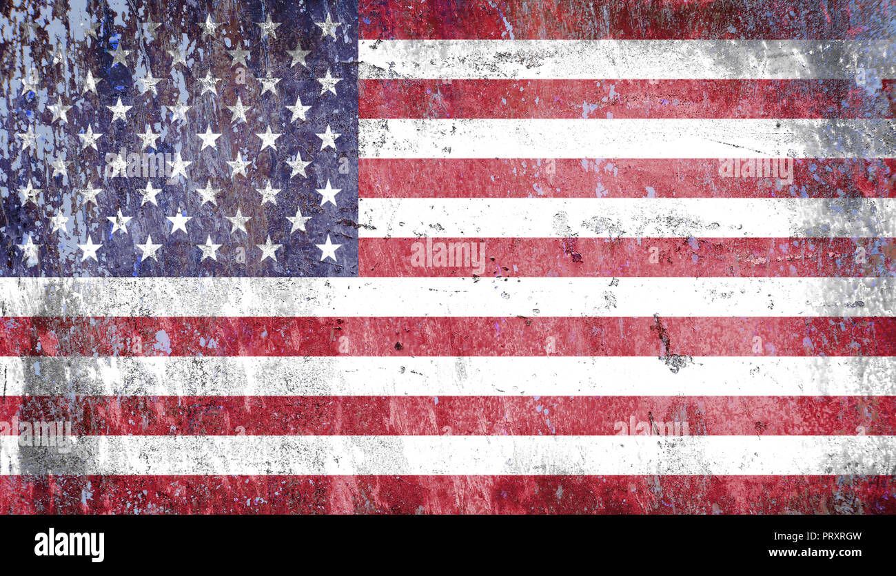 Il vecchio grunge bandiera degli Stati Uniti Foto Stock