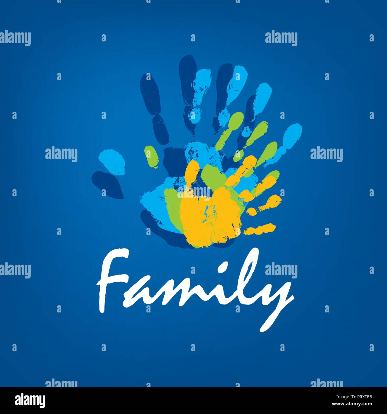 Icona di famiglia in forma di mani. Illustrazione Vettoriale Illustrazione Vettoriale