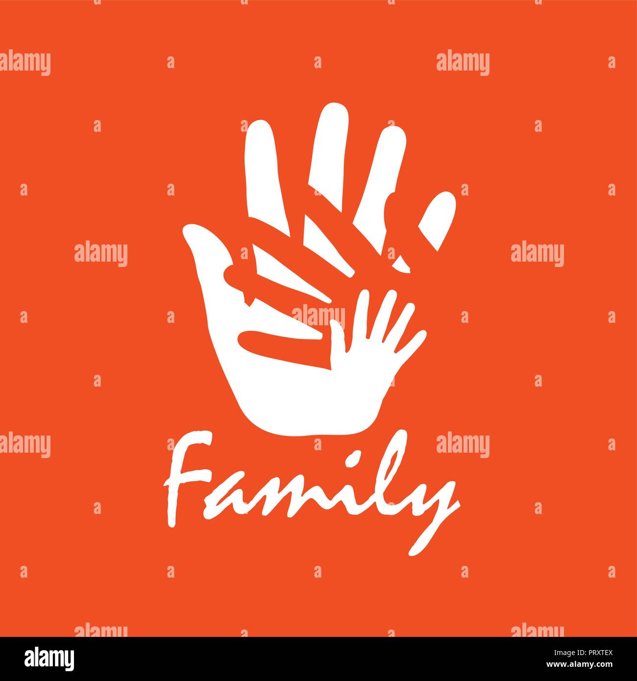 Icona di famiglia in forma di mani. Illustrazione Vettoriale Illustrazione Vettoriale