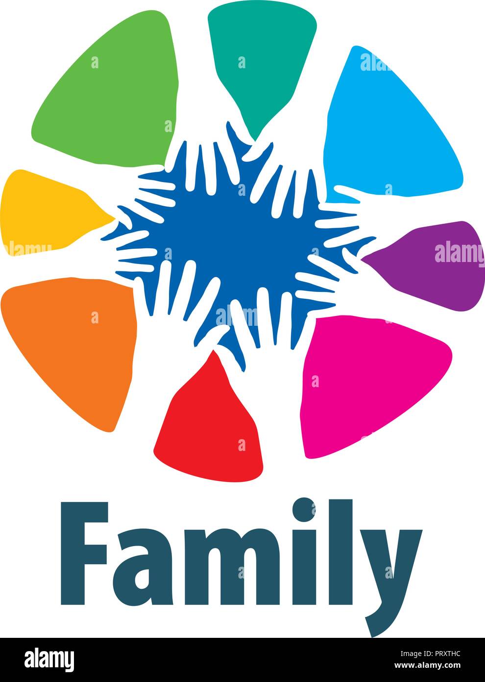 Icona di famiglia in forma di mani. Illustrazione Vettoriale Illustrazione Vettoriale