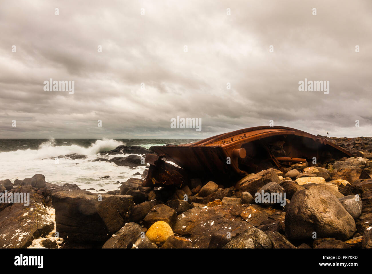 D. T.; Sheridan naufragio   Monhegan Island, Maine, Stati Uniti d'America Foto Stock