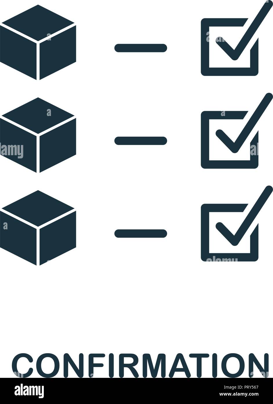 Icona di conferma. Monocromatico design di stile da collezione blockchain. UX e UI. Pixel perfetta icona di conferma. Per il web design, applicazioni software, PRI Illustrazione Vettoriale