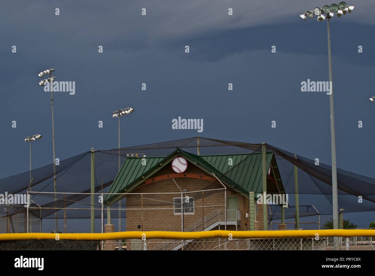 Città di Canyon campo da baseball, Lindsey City Park, Canyon, Texas Foto Stock