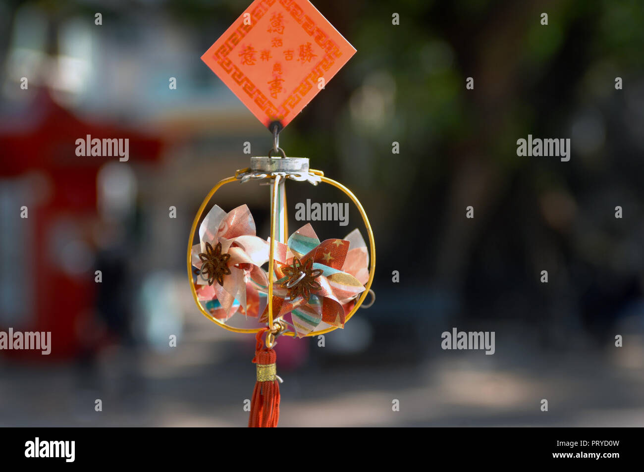 Appendere le decorazioni, un tempio ma a Macao, Cina Foto Stock