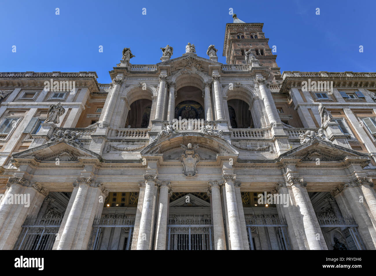 Basilica di Santa Maria Maggiore in Roma, Italia. Santa Maria Maggiore, è un grande papale basilica e la cattolica più grande chiesa Mariana di Roma, Italia Foto Stock
