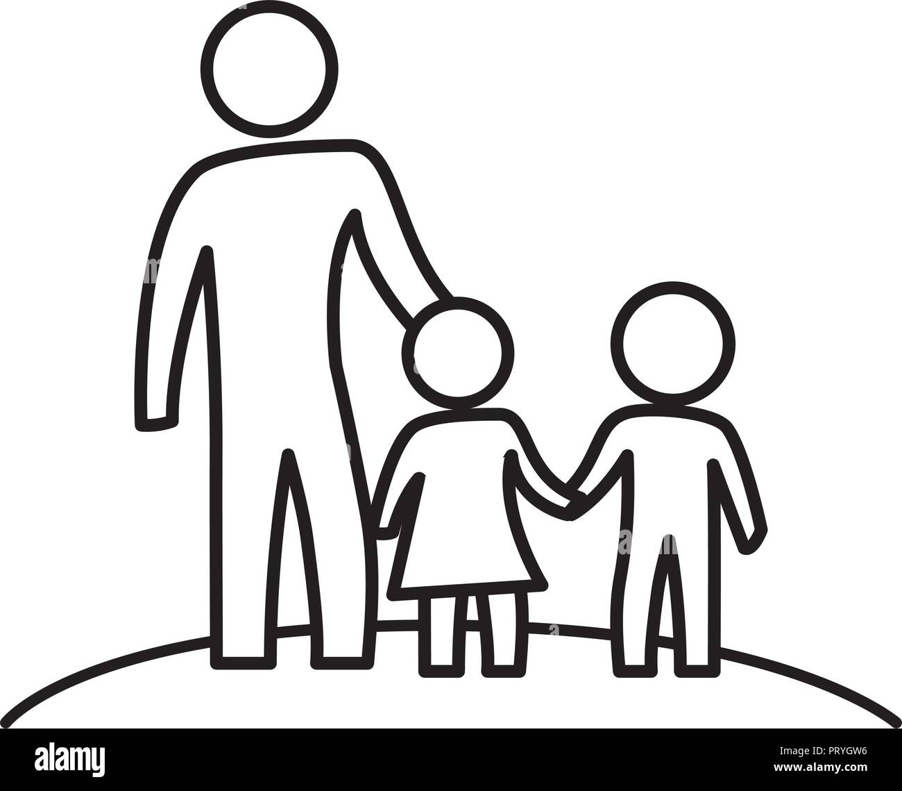 Silhouette Di Padre In Figlio E Figlia Caratteri Illustrazione Vettoriale Immagine E Vettoriale Alamy