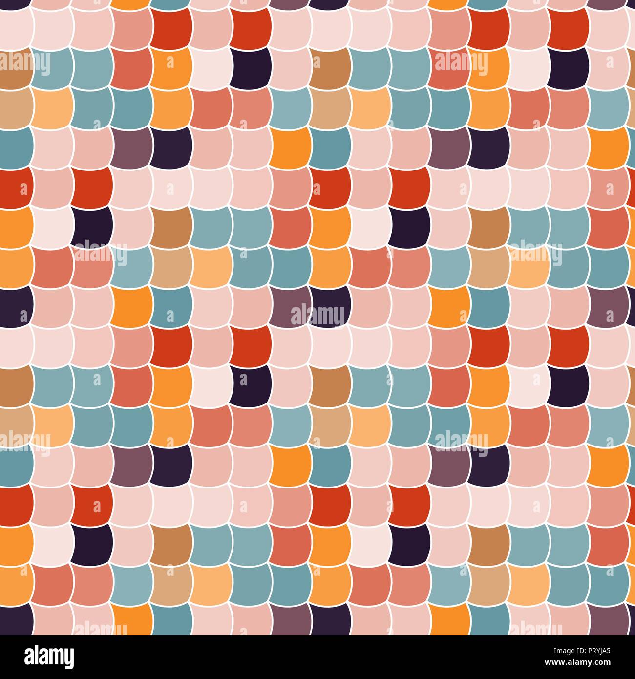 Illustrazione Vettoriale. Colore squame di pesce, assomiglia a maglia, quadrati colorati. Seamless pattern può essere utilizzato per la carta da parati, pagina web sfondo, riempimenti,texture di superficie... Illustrazione Vettoriale