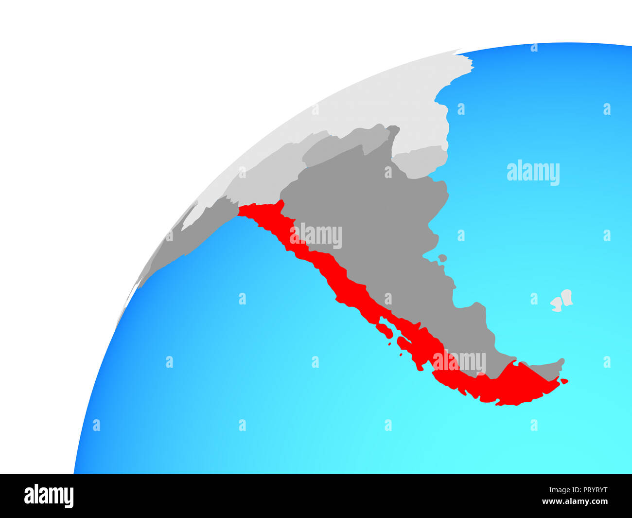 Il Cile il globo. 3D'illustrazione. Foto Stock