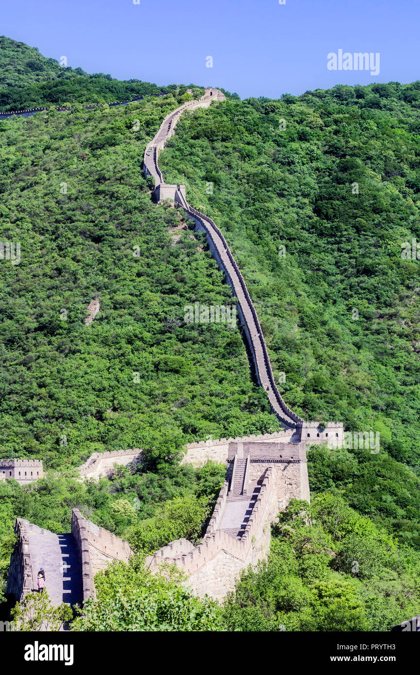 Cina, Mutianyu, Grande Muraglia Foto Stock