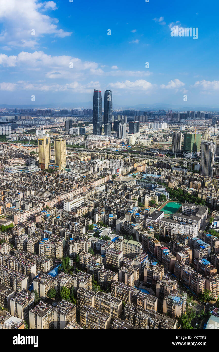 Cina, Kunming, vista sulla città Foto Stock