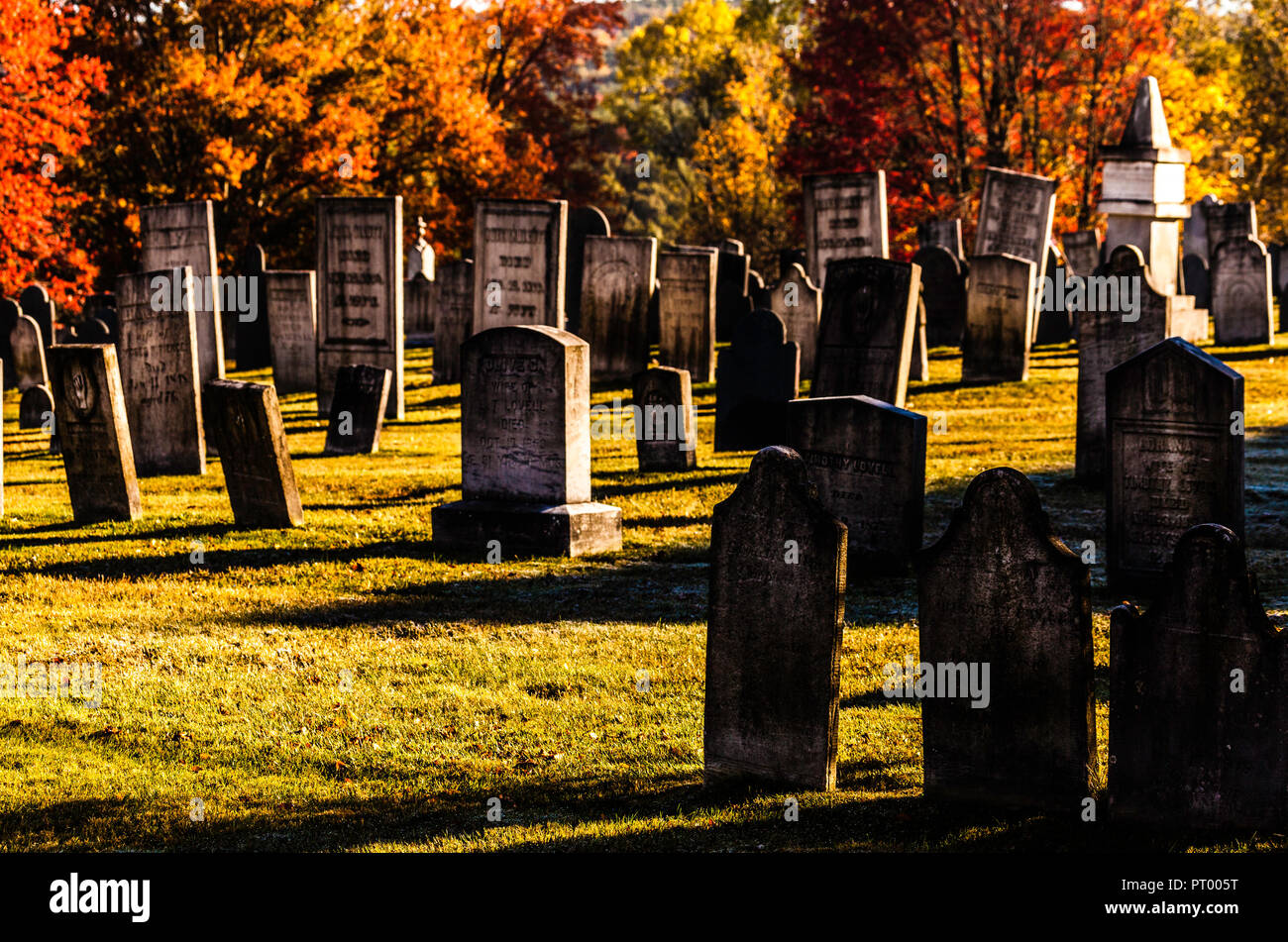 Il vecchio cimitero di Rockingham   Rockingham, Vermont, USA Foto Stock