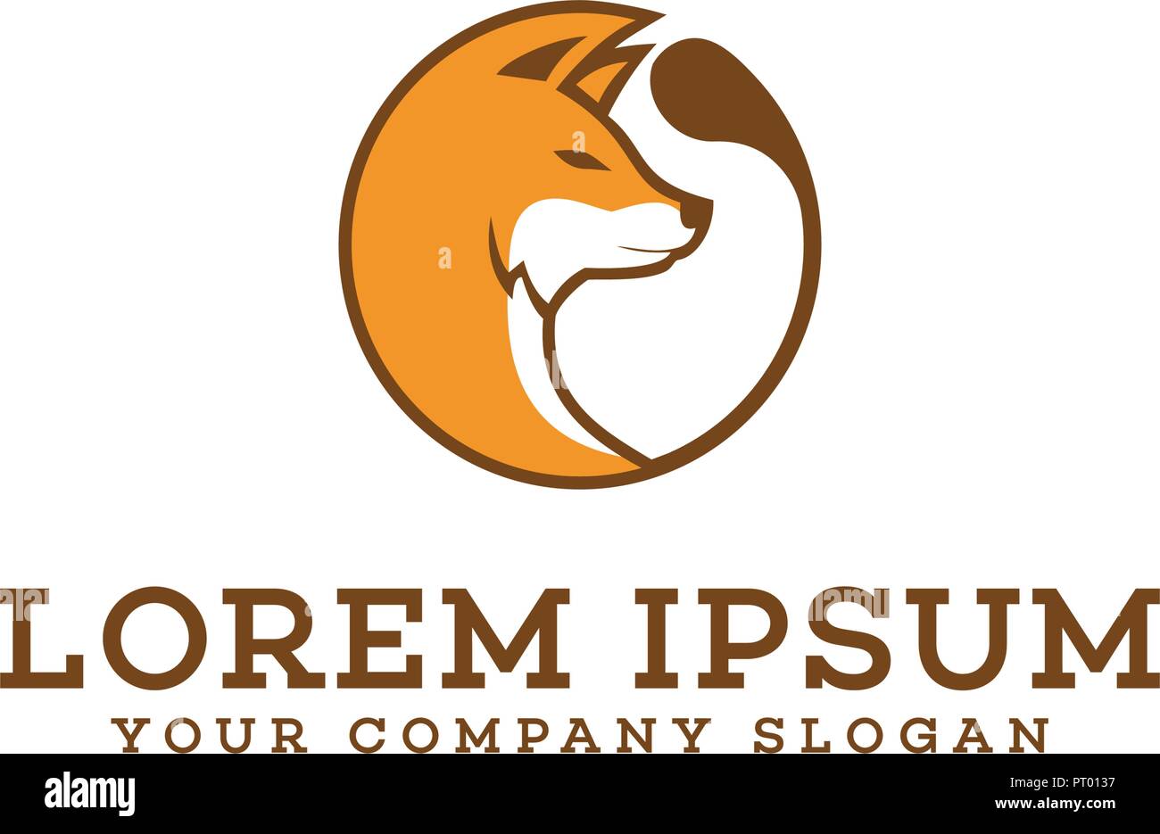 Lupo logo design modello di concetto Illustrazione Vettoriale