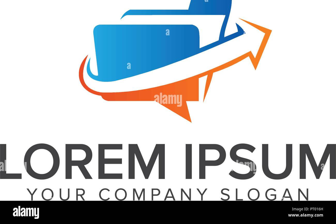 La cartella con il logo della freccia il concept design template Illustrazione Vettoriale