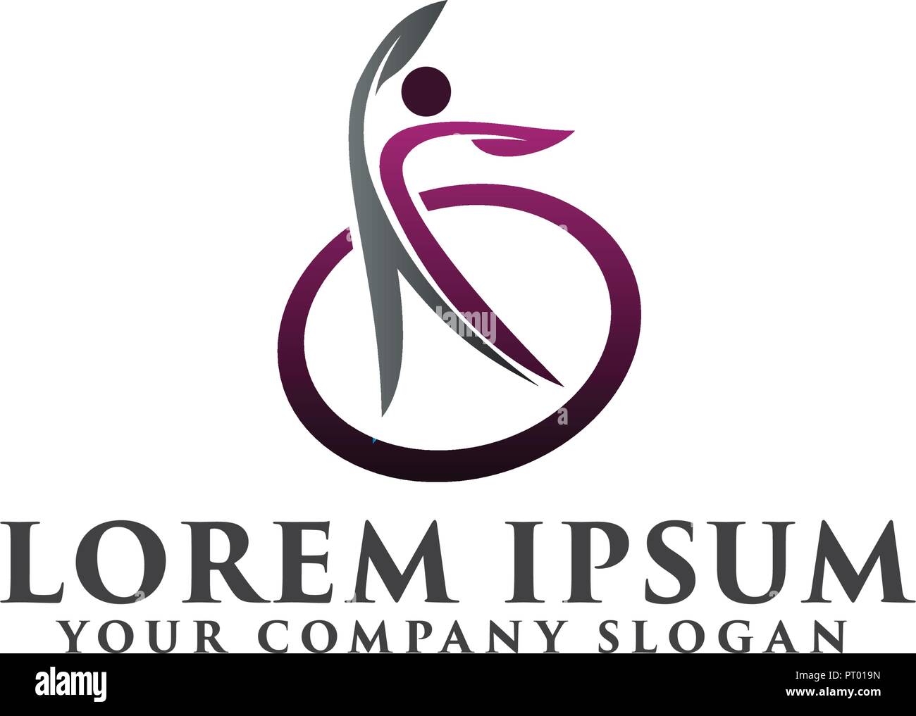 Salutare le persone loghi. Medical logo design modello di concetto Illustrazione Vettoriale