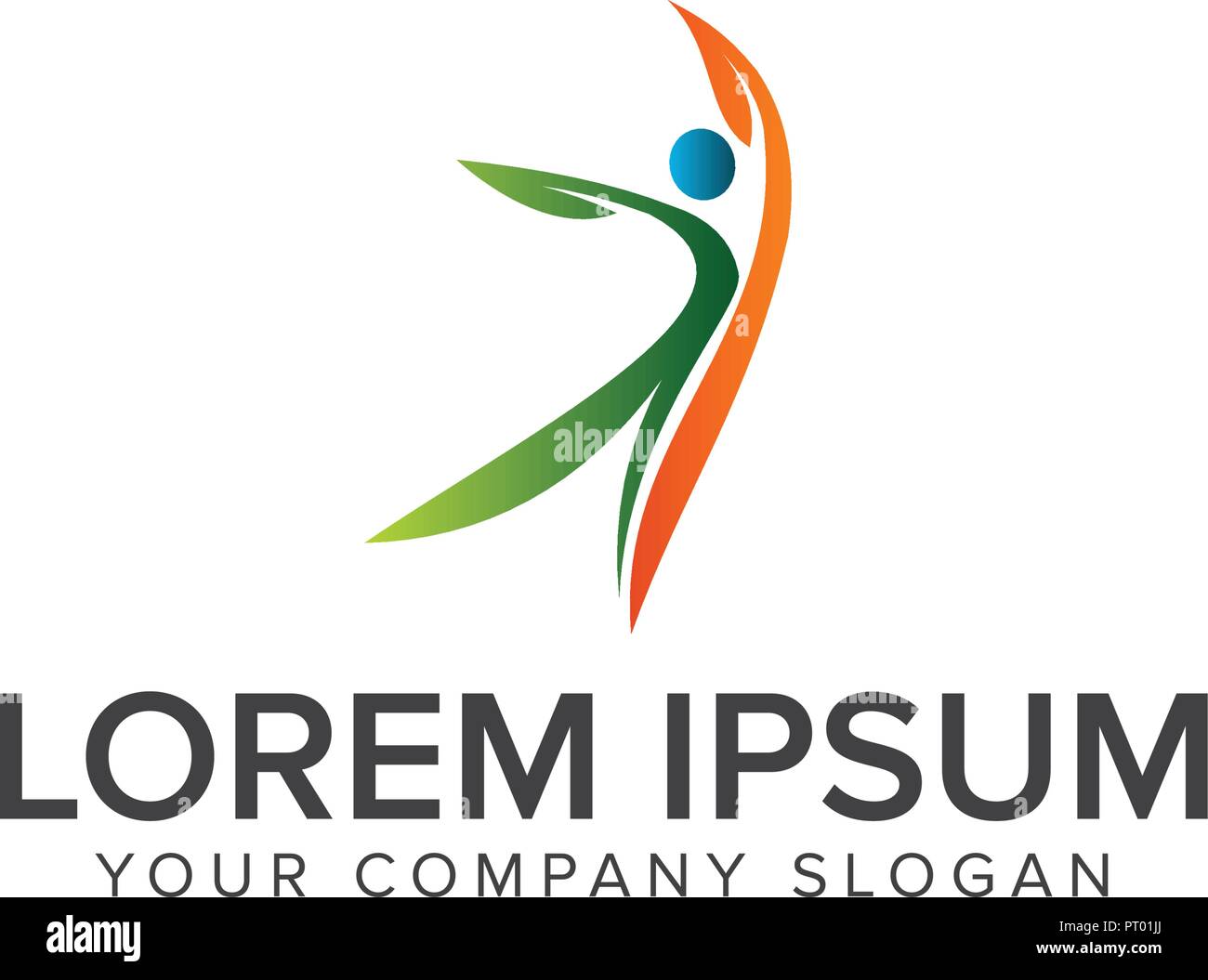 Salutare le persone loghi. Medico e salutare logo design modello di concetto Illustrazione Vettoriale