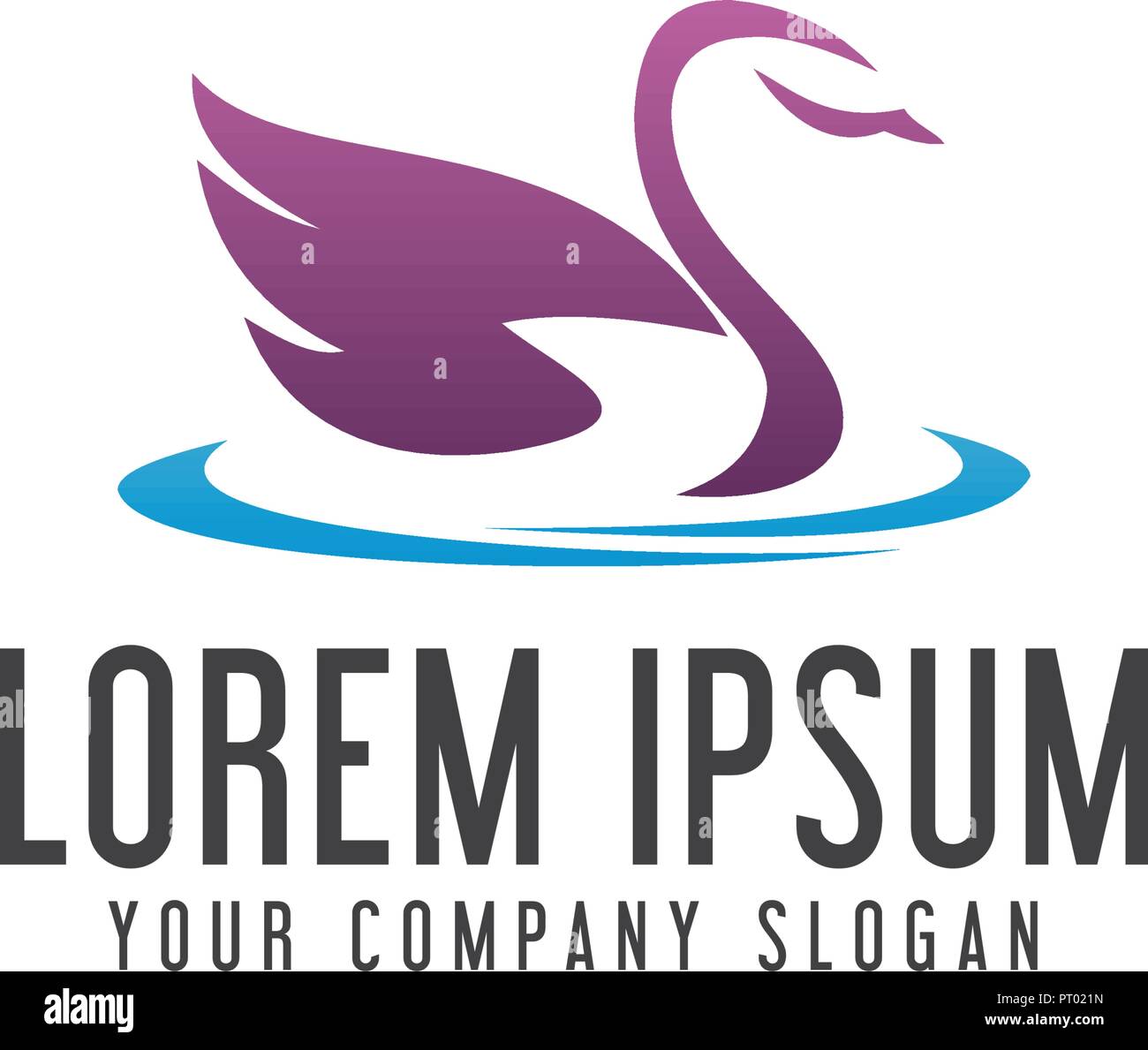 Il logo del cigno. animale logo Pet design modello di concetto Illustrazione Vettoriale