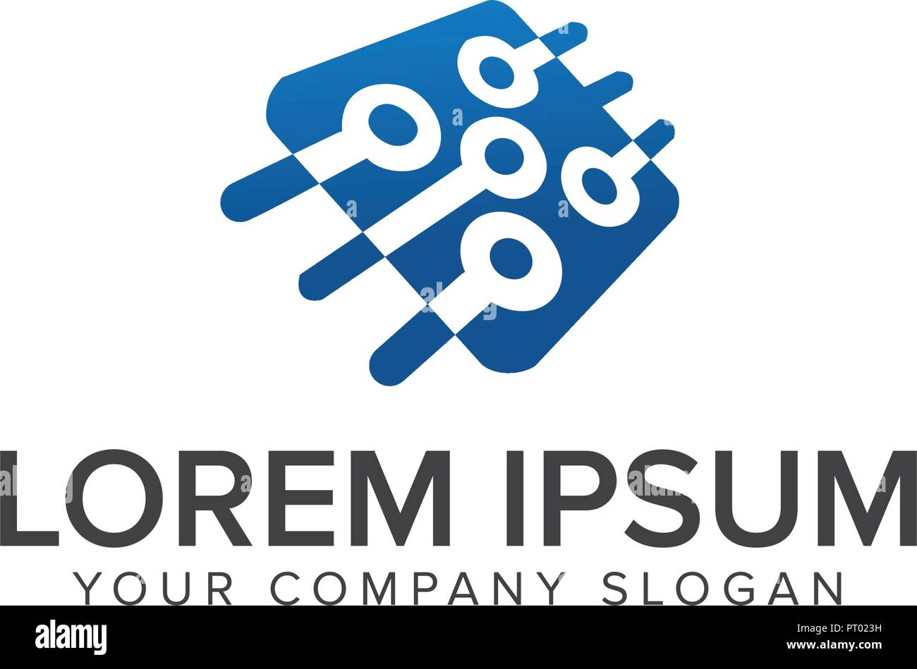 Il logo del circuito. La tecnologia del logo di elettricità il concept design template Illustrazione Vettoriale