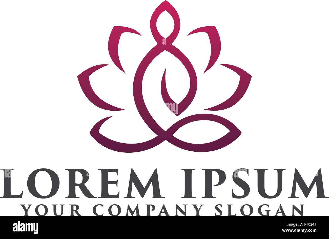 Lo Yoga logo design modello di concetto Illustrazione Vettoriale