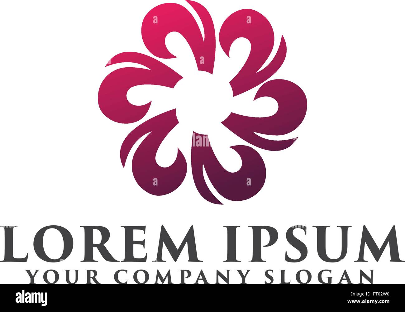 Fiore astratto logo design modello di concetto Illustrazione Vettoriale